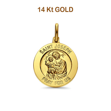 14K Yellow Gold St. Joseph Religious Pendant 20mmX20mm 2.9 grams